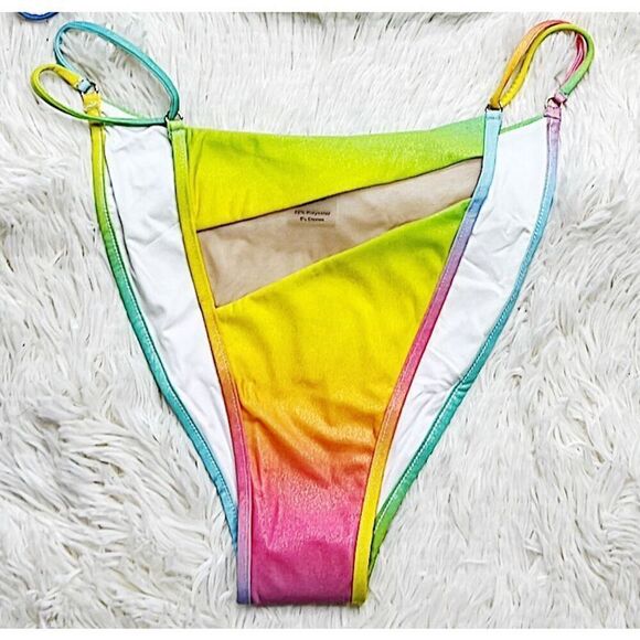 Monica Hansen Rainbow String Bikini 2 Piece NWT Size Small - Picture 3 of 8